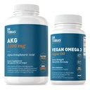 Dr Tobias AKG täiendus ja Vegan Omega 3 vetikaõli, rakuenergia toetamine ja üldine tervis AKG, EPA & DHA, Vegan, Gluteenivaba, mitte-GMO-ga