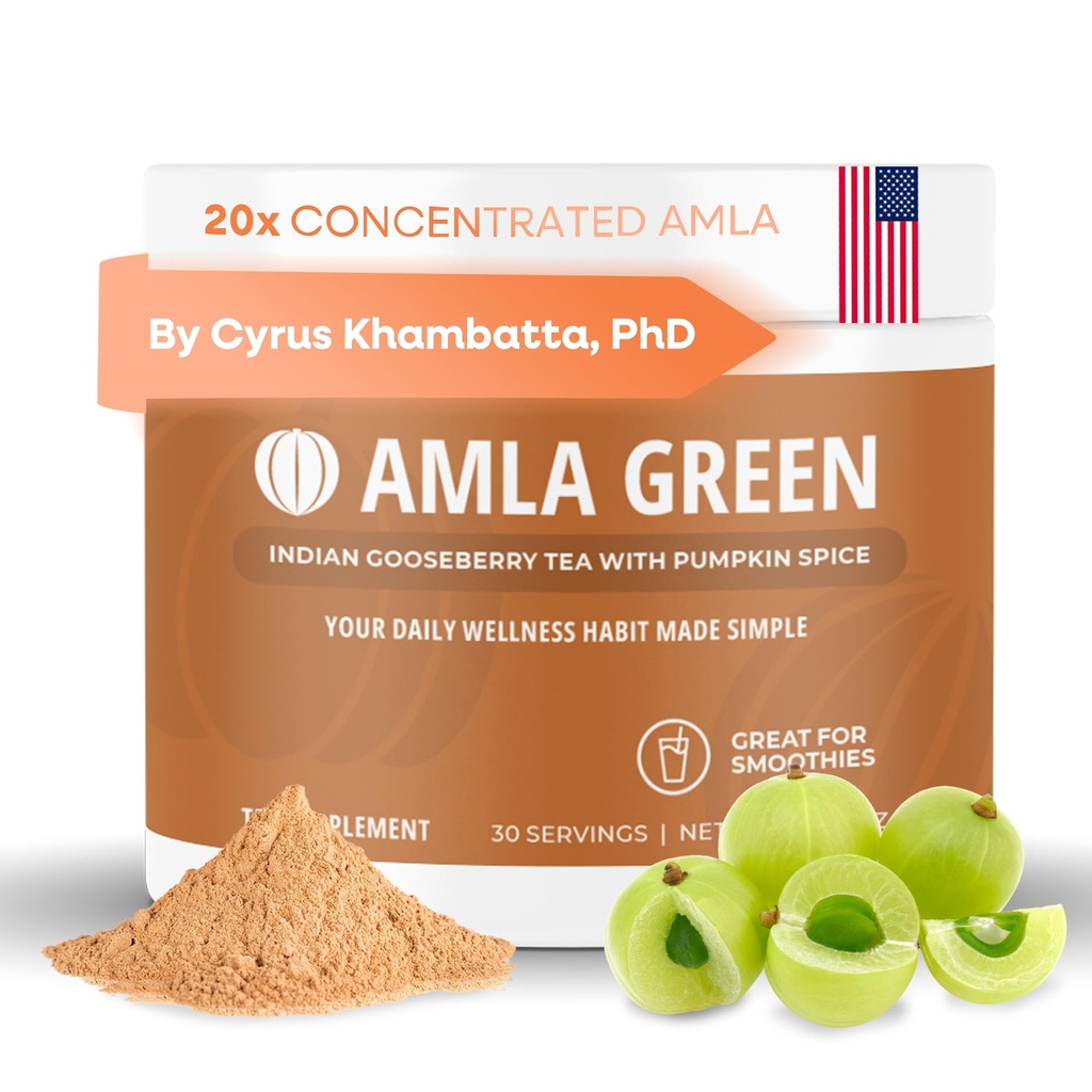 Amla Pulber Superfood Supplement koos kõrvitsa vürtsi, 20x Ultra kontsentreeritud Amla, valmistatud kaneeli, ingveri, pähkli, nelk, Allspice, kardemon, India karusmarjad, Kõrvitsa Vürts, 30 Servings