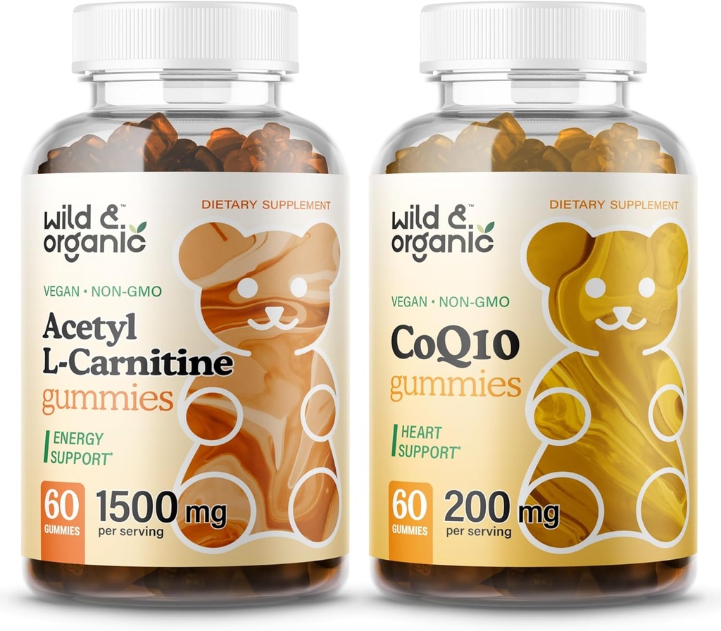 Wild & Organic L-karnitiin Gummies & CoQ10 Gummies 60 Count