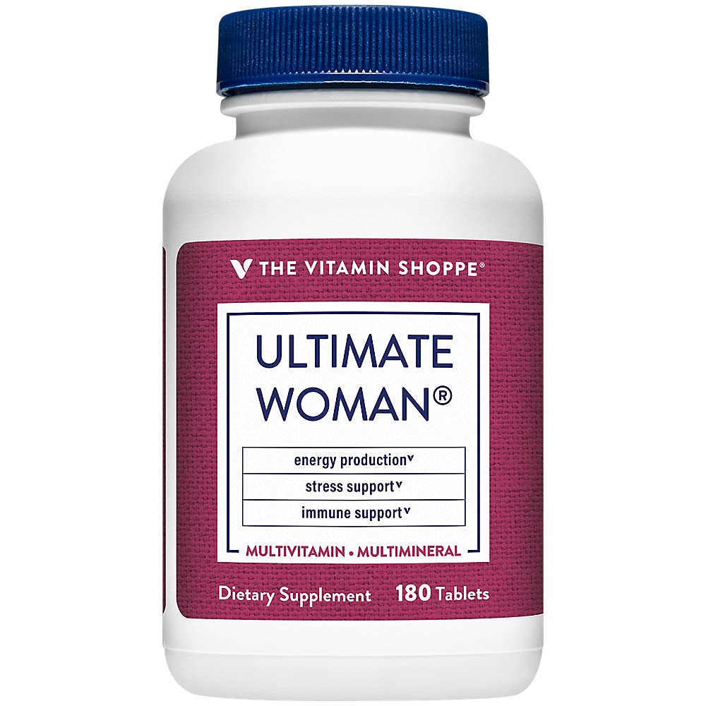 Vitamiin Shoppe Ultimate Woman Multivitamiin, kõrge potents Multi rohelise tee ekstraktiga - energia ja antioksüdandid segu, igapäevane mitmeaastane toidulisand optimaalse naiste tervise jaoks (180 tabletti)