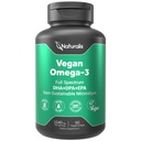 Naturalis Vegan Omega 3 DHA, EPA & DPA vetikatest | Vegan Society Certified, Jätkusuutlikult Allikas, True Full Spectrum | 60 Veggie Softgels (Karrageenivaba)