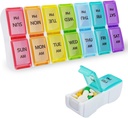 DailyRest Pill Organizer 2 korda päevas, Pill Box 7 Day, AM PM Pill Case, eemaldatav iganädalane pillide konteiner, Rainbow See-Through Lids, Travel Portable Medicine Container Pill / Vitamiinid / Lisandid