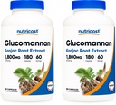 Nutricost Glucomannan 1800 mg ühe serveerimise kohta, 180 kapslit (2 pudelit)