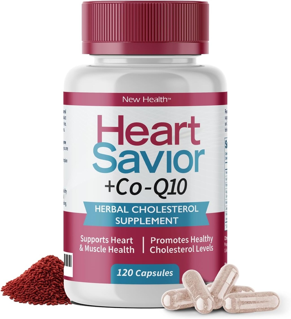 Natural Supplement with CoQ10, Red Yeast Rice, Niacin, Policosanol and Guggul. The Natural Way. by New Health Plus 60 MG Co-Q10 (120 caps)