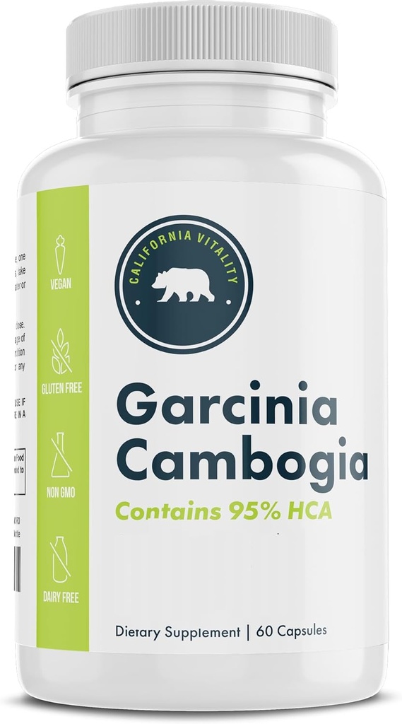 Garcinia cambogia, 95% HCA 60 kapslid, kroom - valmistatud USA, Vegan, Non-GMO, Gluteenivaba ja piimavaba
