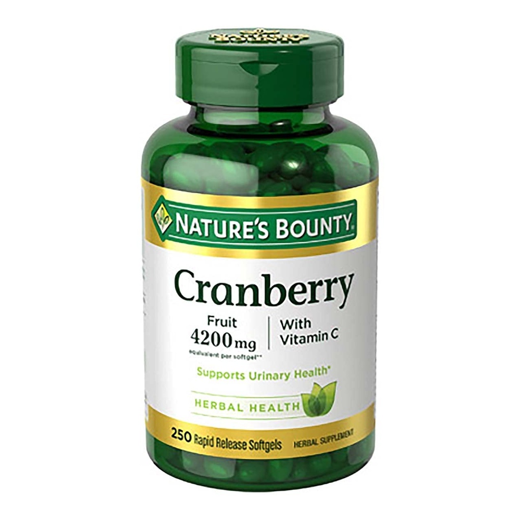 Looduse Bounty Cranberry vitamiin C 4200 mg, 250 Softgels (pakk 3)