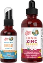 MaryRuth Organics Throat Spray (Vanilla) & Tsink tilgad (Maasikas Lemon) | USDA orgaaniline, puhas Label Project Verified® | Vitamiinid kurgu leevendamiseks, immuunsus ja üldine tervis | Vegan, Non-GMO