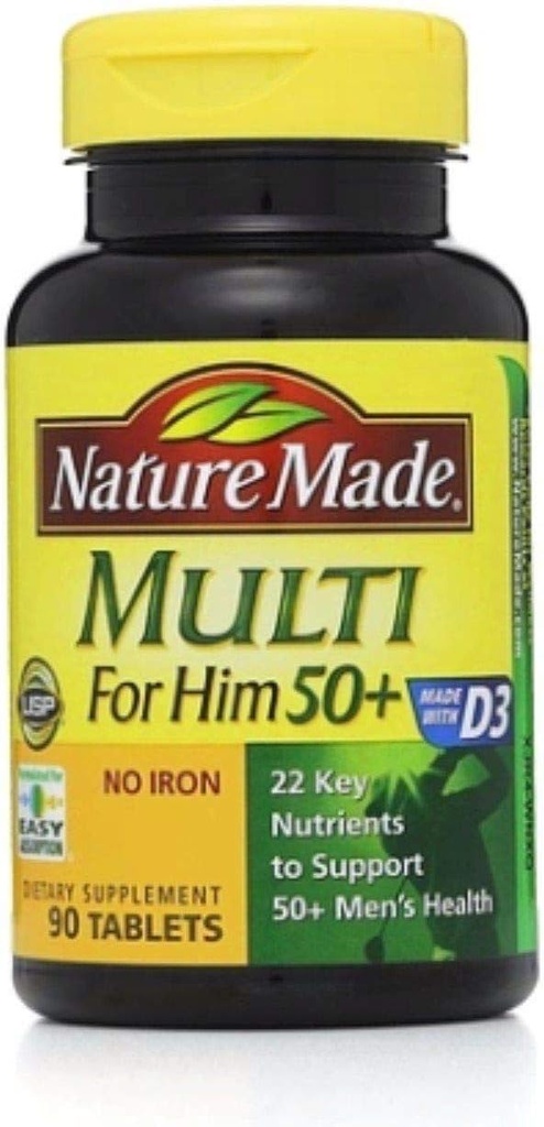 Nature Made Multi talle 50+ toidulisandit tabletid 90 ea (pakk 4)