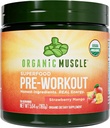 Orgaaniline Muscle Organic Pre Workout Powder, Maasikas Mango – USDA Organic Superfood Blend | Maca, Beet Root, Cordyceps, Rhodiola | 150mg Natural Caffeine, Vegan, No Jitters, 20 Servings
