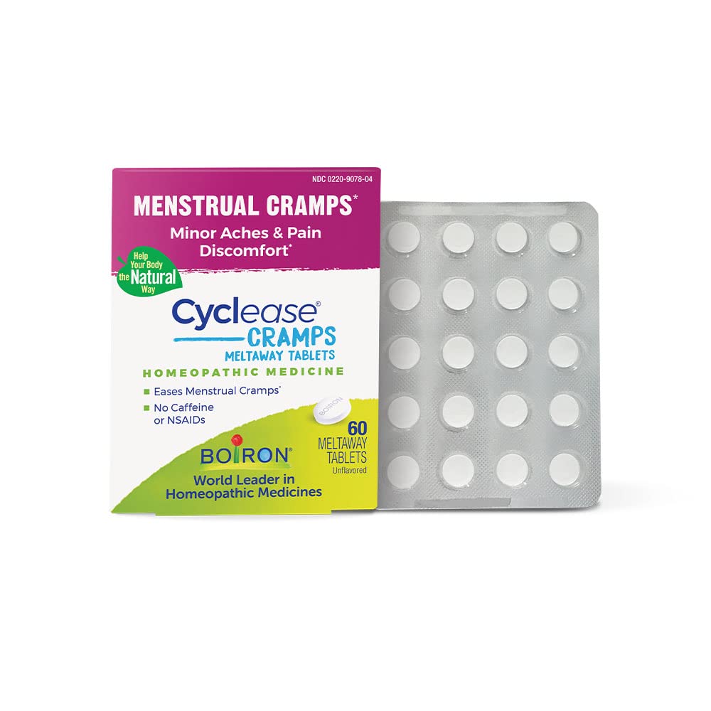 Boiron Cyclease krambid tabletid Menstruaalkrampide, valu, valu ja ebamugavuse leevendamiseks - 60 Count