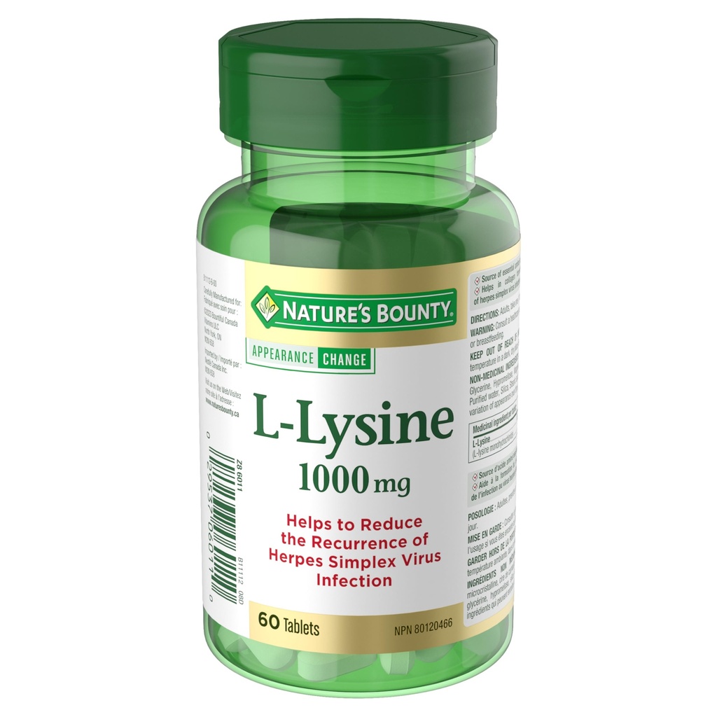 Looduse Bounty L-Lysine - 1000 mg - 60 tabletti