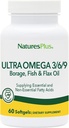 Natures Plus Ultra Omega 3 6 9-1200 mg, 60 Softgels - kurgiõli, kalaõli, linaõli täiendus, gluteenivaba - 60 serveerimist