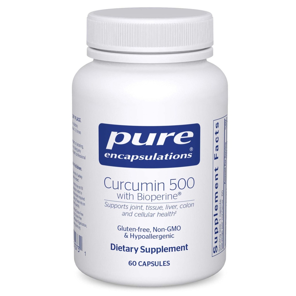 Puhtad kapslid Curcumin 500 koos bioperiiniga - antioksüdantide lisand liigeste, kudede, maksa, koloonia ja raku tervise toetamiseks * - kurkumi ja bioperiiniga - 60 kapslit