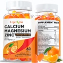 Kaltsium Magneesium Tsink Kummid Täiskasvanutele: Orgaaniline 1000mg Kaltsiumtsitraat Magneesiumlisandiga D3 B12 - Suhkruvaba Kõrge Absorptsiooni Täiendus Naistele Meestele (60 Count(Pakk 2))