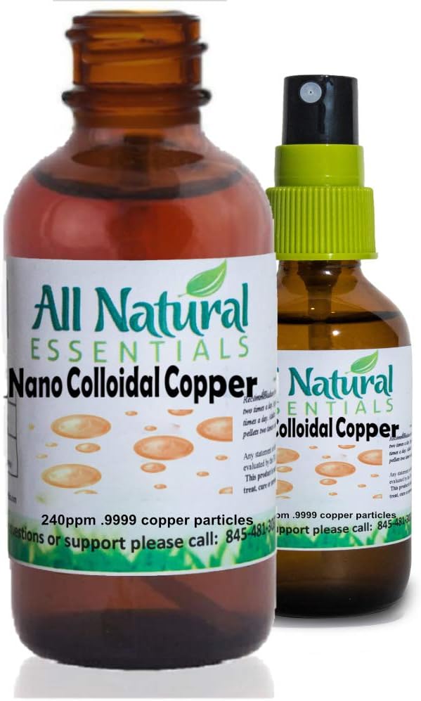 Nano kolloidsed mineraalid Täiendus Vedel kolloidne vask Mineral 2oz 240ppm Pudel Kosher sertifitseeritud kõik looduslikud täiskasvanutele, meestele, naistele, lastele (Spray)