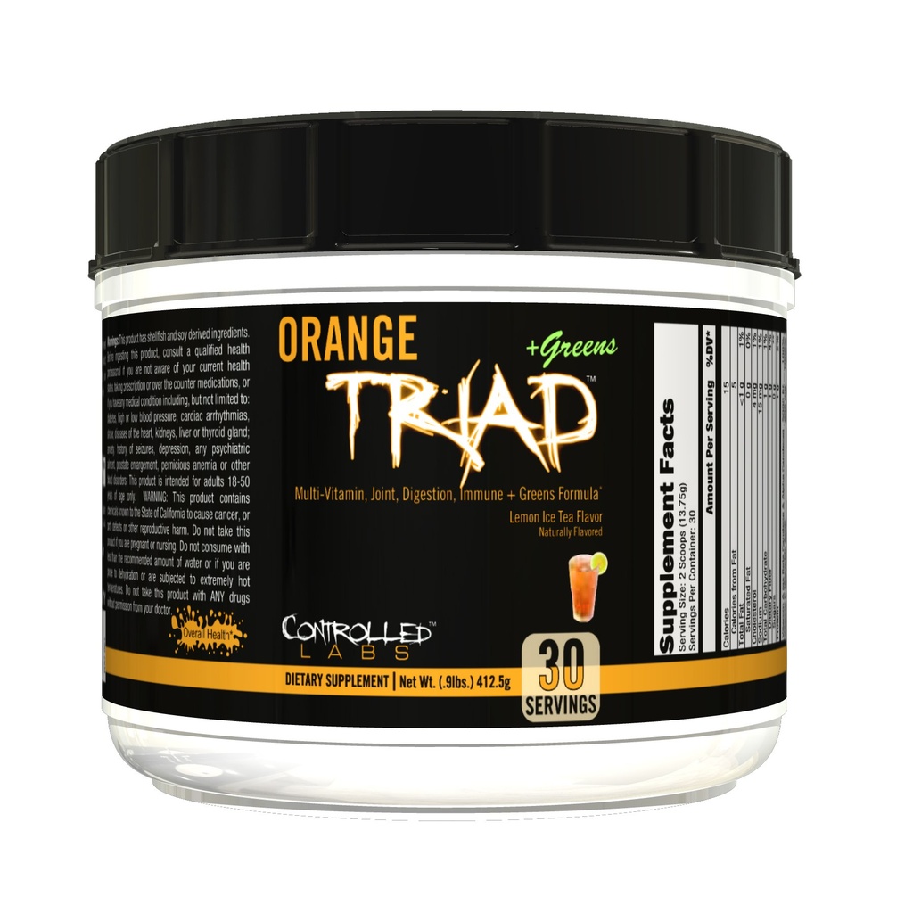 Kontrollitud LABS Orange Triad Plus rohelised meestele ja naistele, 30 serveerimist Rauavaba spordilisa üldise tervise, multivitamiini, seedimise, immuunsüsteemi ja liigeste tervise jaoks