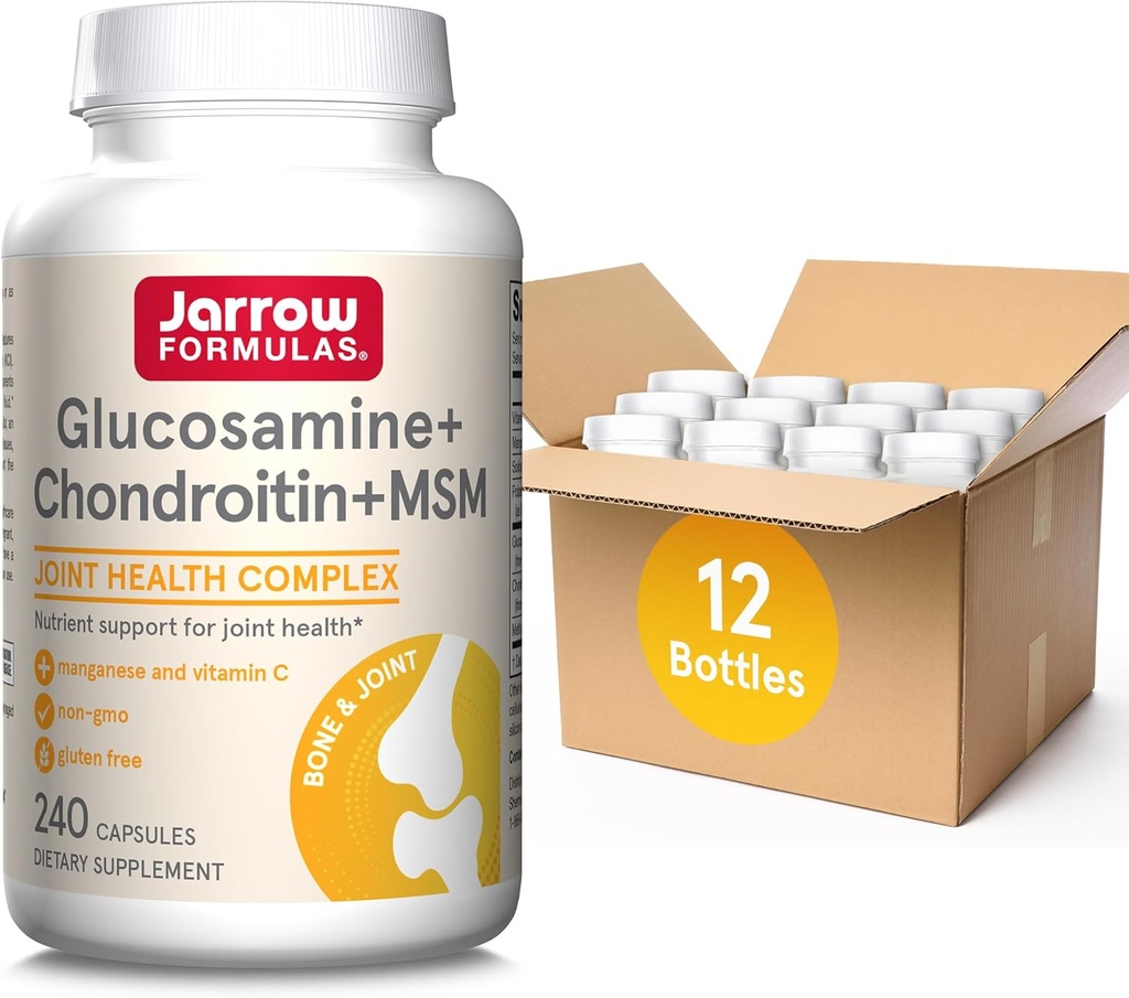 Kitsad valemid Glükosamiin + kondroitiin + MSM kapslid, ühine tugilisa C-vitamiini ja mangaaniga, 240 kapslit, 60 päeva pakkumine, pakend 12