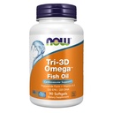NOW Foods Supplements, Tri-3D OmegaTM, triglütseriidvorm omega-3 kalaõli + vitamiin D-3, molekuliliselt destilleeritud, 90 Softgels