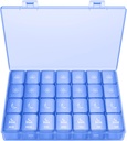 XL Pill Organizer 4 korda päevas, BUG HULL ekstra suur iganädalane pillide karp, 7 päeva vitamiinikonteiner Päevane pillide hoidja Cod-Maver Oil, vitamiinid, toidulisandid (Royal Blue)