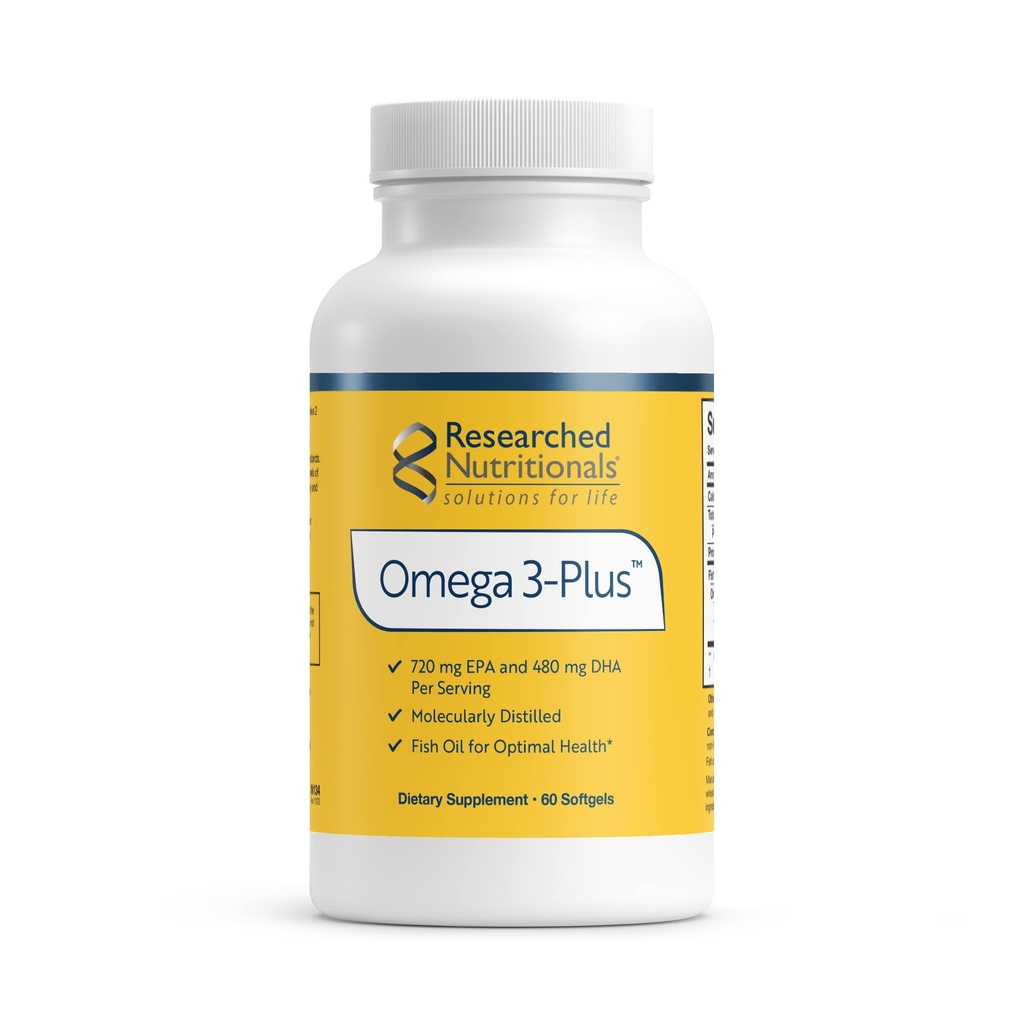 Uuritud toitained Omega-3 Plus kalaõli - EPA DHA Omega 3 toidulisand südame-veresoonkonna ja aju tervise toetamiseks - molekulaarselt destilleeritud puhtuse ja ohutuse jaoks (60 Softgels)