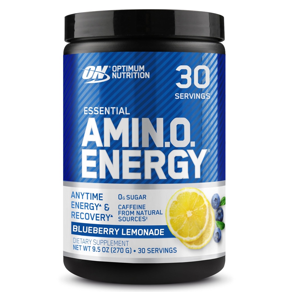 Optimum Nutrition Amino Energy - Pre Treening rohelise tee, BCAA, Aminohapped, Keto Sõbralik, Rohelise Kohvi ekstrakt, energiapulber - mustika limonaadi, 30 Servings (pakendamine võib varieeruda)