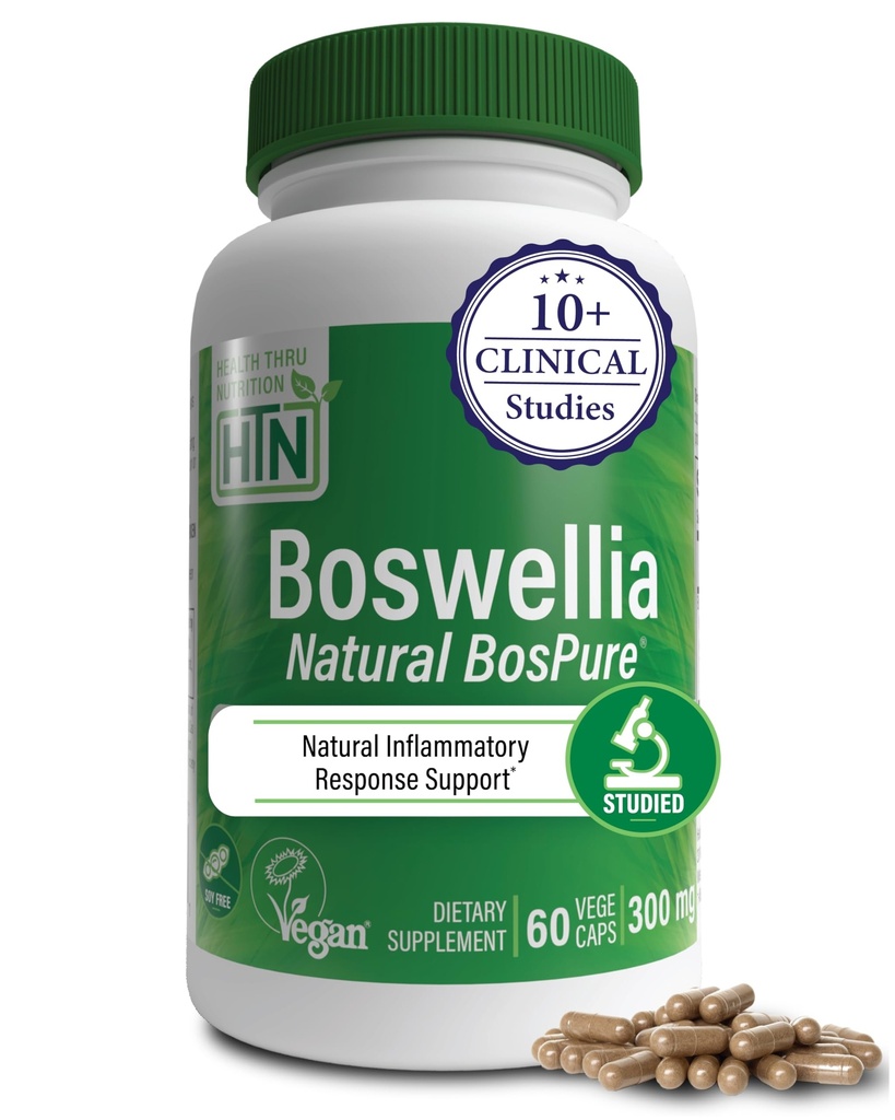 Tervis Thru Toitumine Boswellia 300mg 60 kapslit nagu Bospure AKBAMAX | kõrge potents 75% boswellihapped 10% AKBA | Tervislik liikuvus Toetus | Vegan sertifitseeritud | Mitte-GMO, Gluteenivaba, Sojavaba