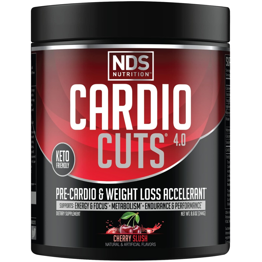 NDS Nutrition 4.0 Pre Workout Supplement - Advanced Kaalulangus ja Pre Cardio valem L-karnitiini, CLA, MCT, L-Glutamiini ja Saflooriõli - Kirsiluu (40 Servings)