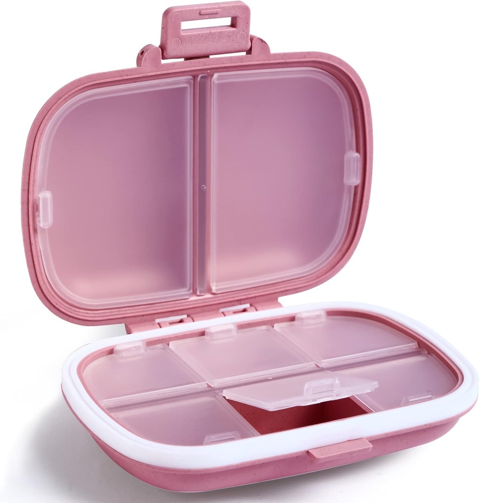Holii Travel Pill Korraldaja, 8 koosseisu Kaasaskantavad Pillid Case, Daily Pill Box hoida vitamiine, Väike Pill Konteiner Tasku Purse Medicine Korraldaja (Pink)