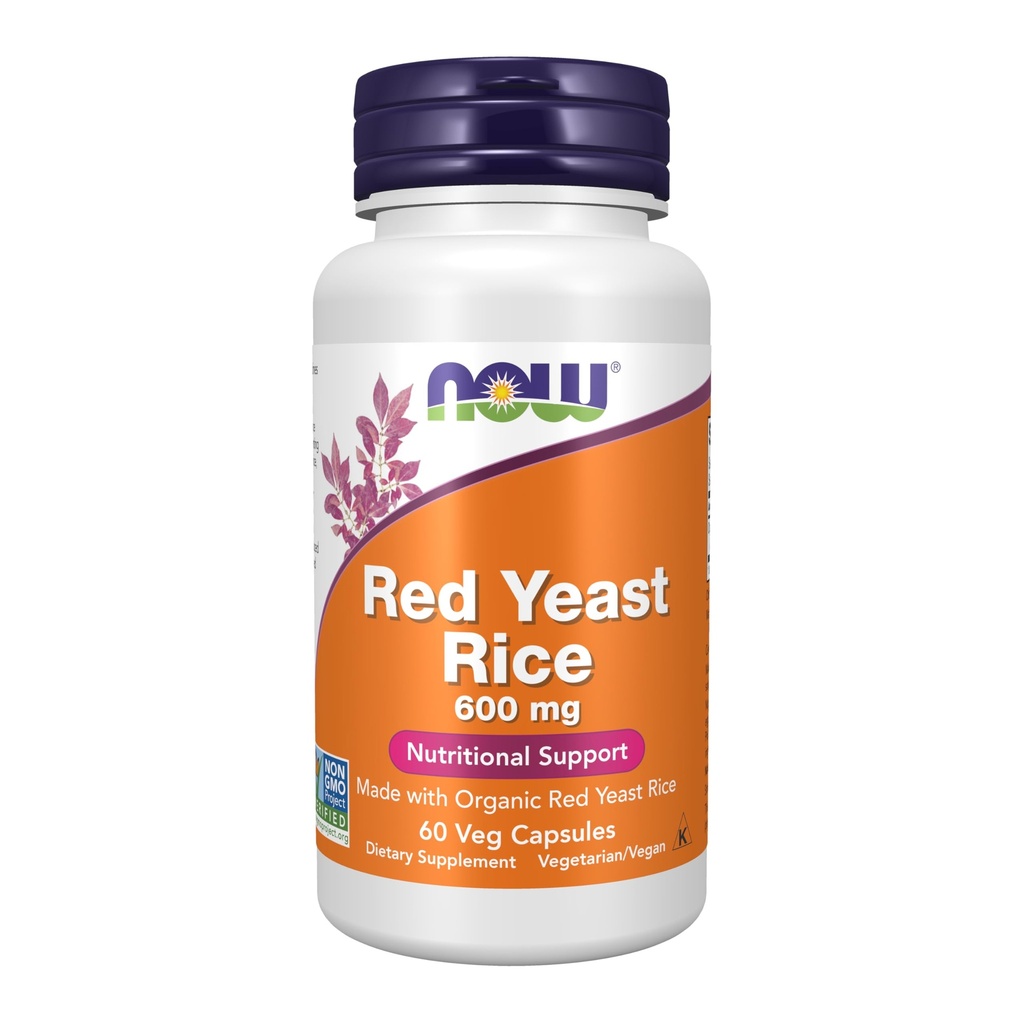 NOW Toidulisandid, punane pärmi riis 600 mg, valmistatud orgaanilise punase pärmi riisiga, 60 Veg kapslit