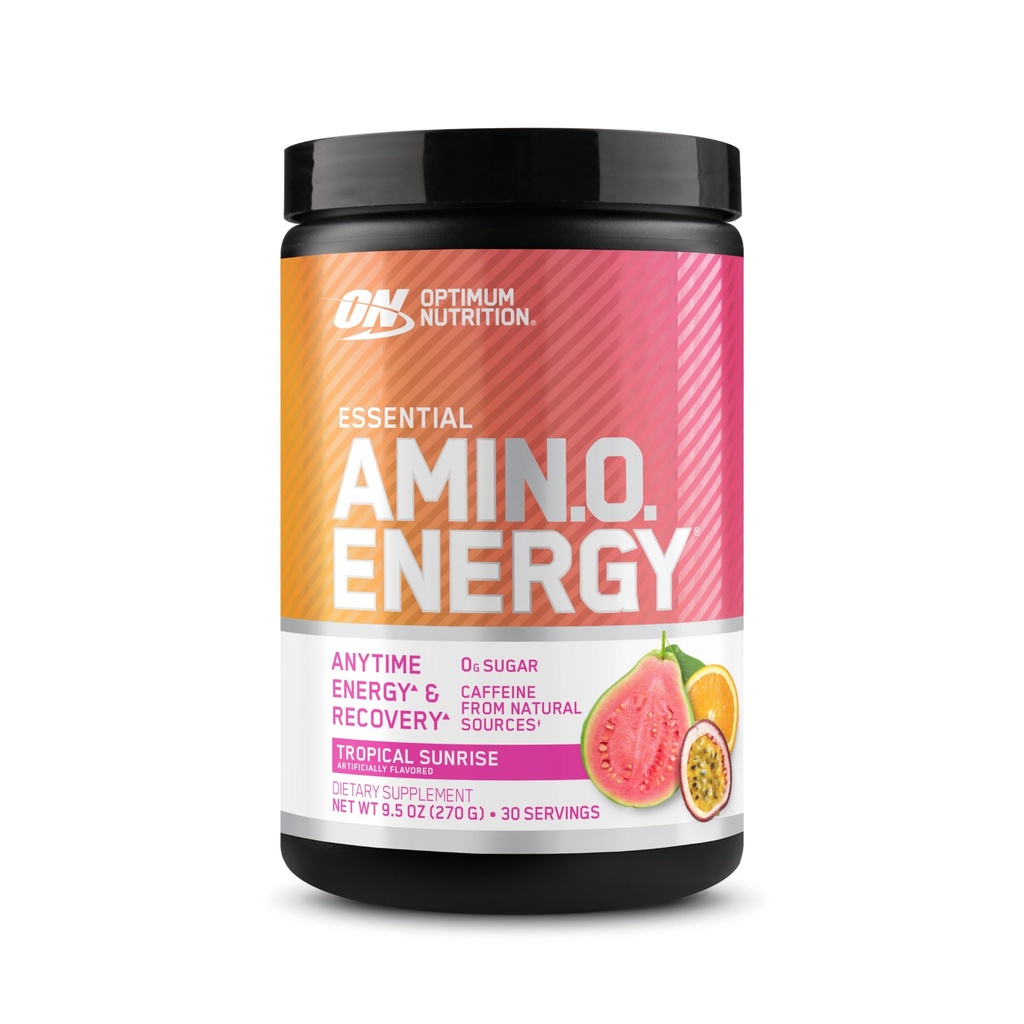 Optimum Toitumine Uus maitse Amino Energia - Pre Treening rohelise tee, BCAA, Aminohapped, Keto Sõbralik, Rohelise Kohvi Ekstrakt, Energia Pulber - Troopiline Päikesetõus, 30 Servings (pakendamine võib varieeruda)