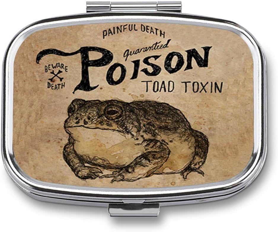 Metal 2 Compartment Pill Korraldaja Reisi sõbralik kaasaskantav kompaktne Pill Box Cute Pill Case hoida vitamiine, kalaõli, toidulisandeid, Meds, Tahvelarvuti rahakott, Pocket. (Mürgikonn)
