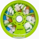 INVODA NÄDALA Pilli Korraldaja 7 Komposiit Pöörlevad pillid Karp igapäevaseks raviks ja vitamiinid - Portable Travel Pill Case Fish Oil Supplements Vitamiinid Organizer (Orange)
