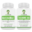VitaMonk MatchaMax Matcha kapslid & L-Theanine 400mg - Suurendage energiat ja suurendage fookuse komplekti