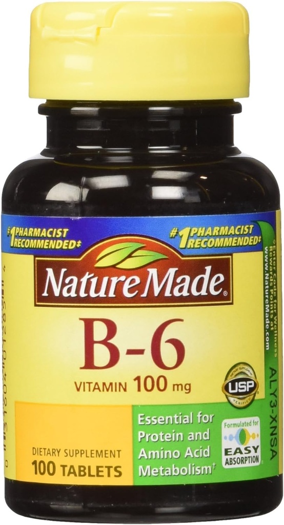 Loodus Valmistatud Vitamiin B-6 100 Mg, tabletid, 100-Count (pakk 2)