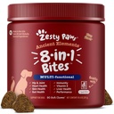 Zesty Käpad Koer Multivitamiinid, Näritav Koer Vitamiinid ja täiendused Hip & liigesed, Nahk & Coat, Omega 3 Kalaõli Koertele- Senior & Puppy Multivitamiinid - Bison- 90ct