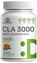 Ultra Strength CLA 3000mg | 240 Softgels, Active Conjugated Linoleic Acid from Safflower Oil