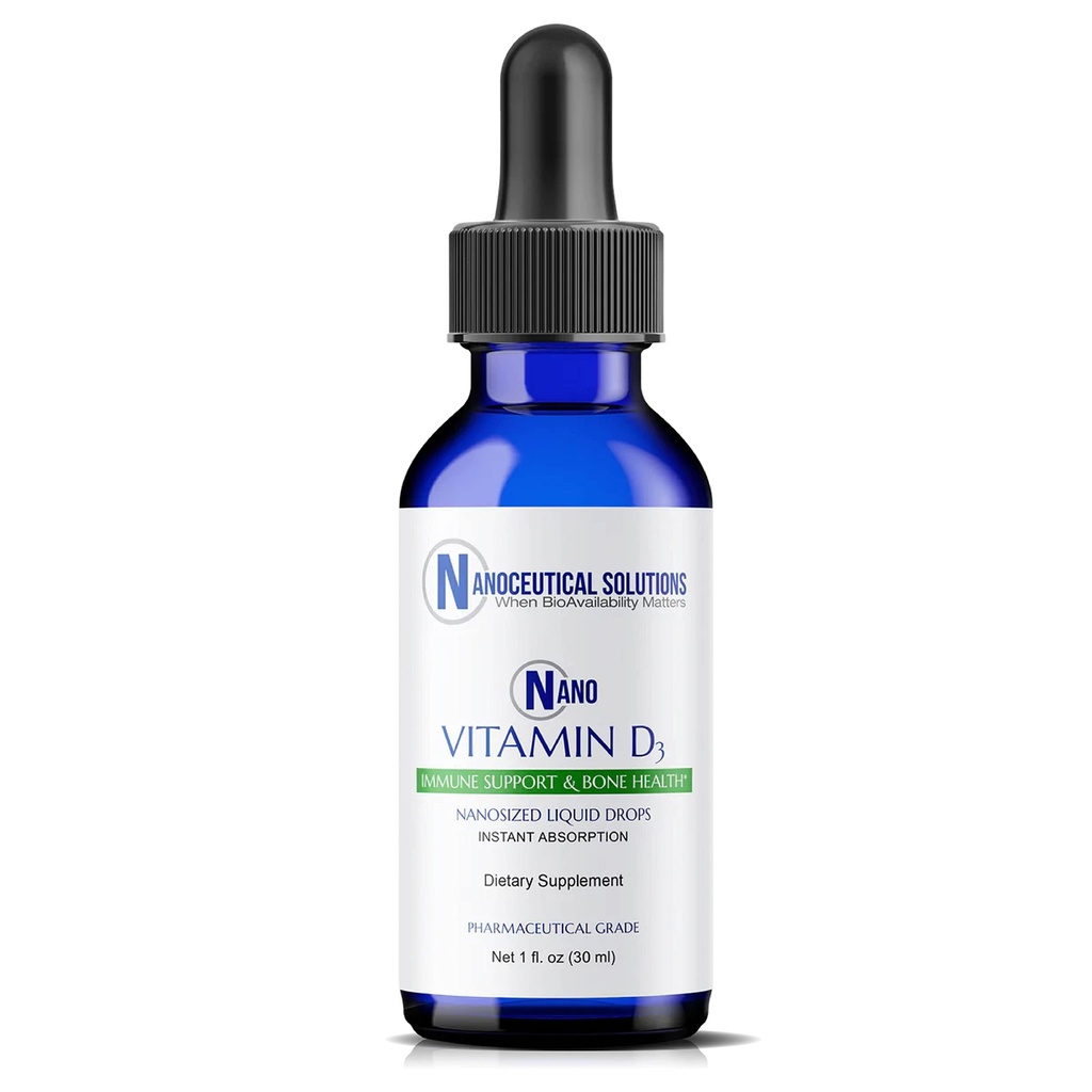 NANO VITAMIN D3 Nanoseeritud vedelikutilgad, RAPID ABSORPTION, 5000 RÜ tugev ravimvorm, Tugevdab luu ja lihaseid, toetab tervet südant. 30 ml pudel, 1 kuu varu.