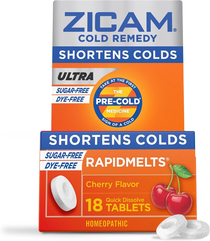 Zicam Cold Remedy Zinc Rapidmelts, Cherry Flavor, 18 Count (pakk 1)