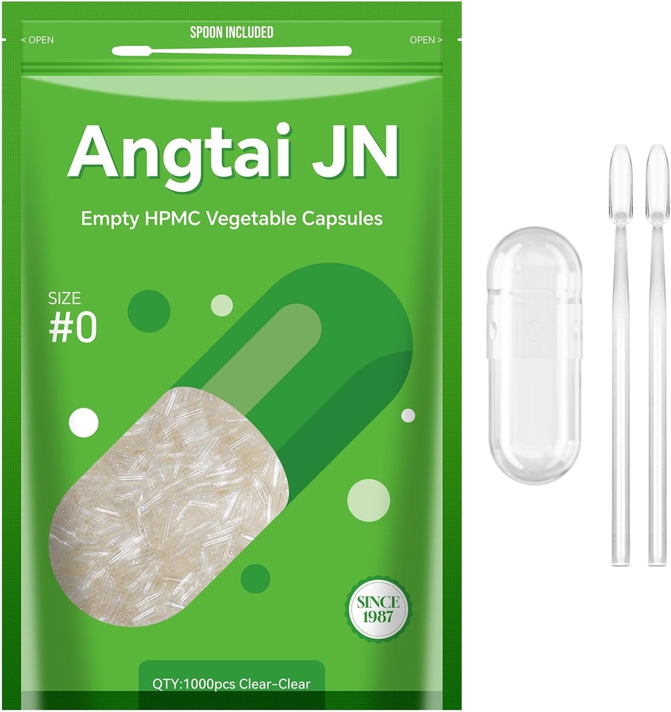 Suurus 0 Kapslid Tühja Vegan Taimede Põhineb Selge (1,000 Count) Gluteenivaba, Mitte-GMO, Halal Certified Pill Caps Täitmine Kit 2 lusikad Taimetoitlane DIY Teie Toidulisandid