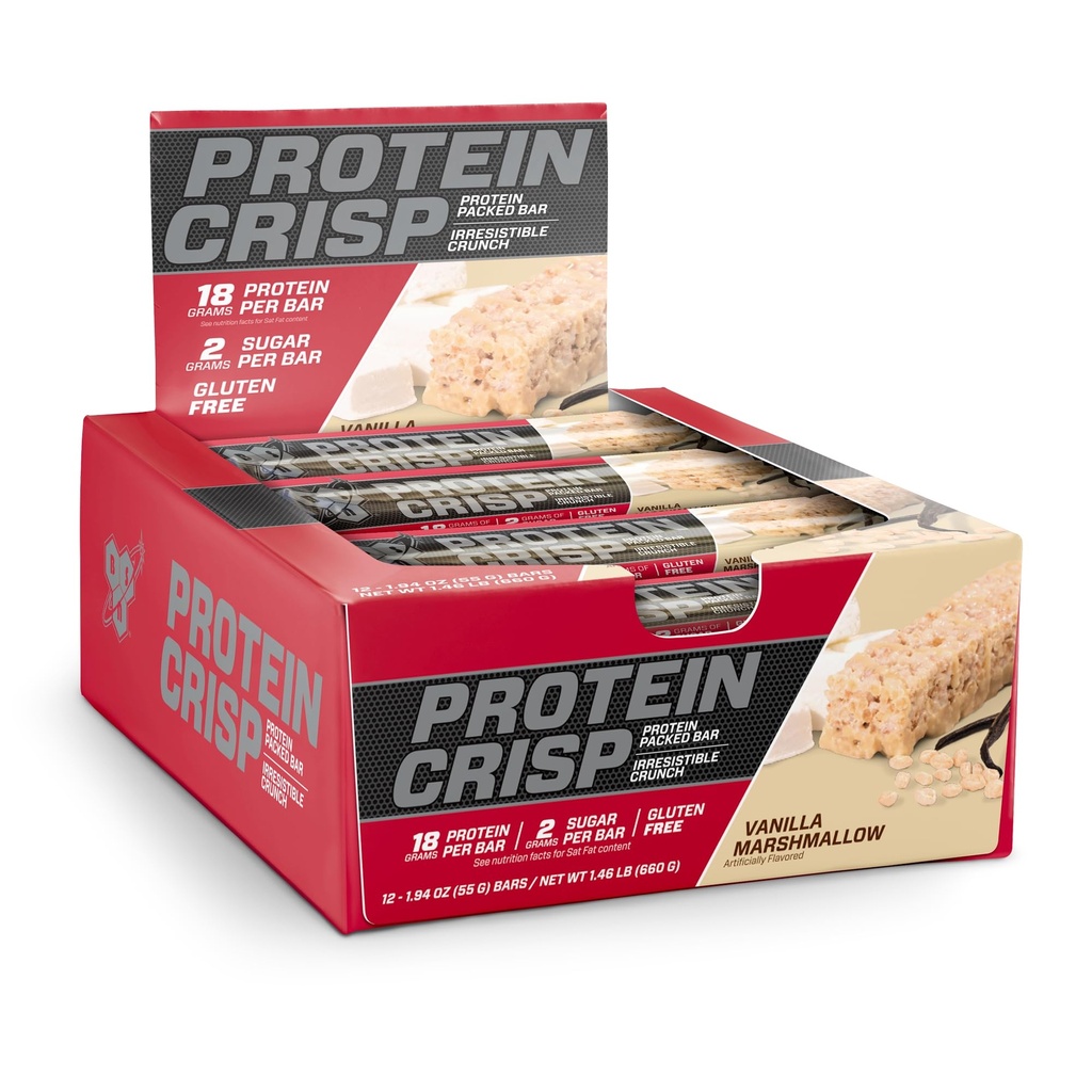 BSN Protein Bars - Protein Crisp Bar by Syntha-6, vadakuvalk, 20 g valku, gluteenivaba, madal suhkur, Vanilla Vahukommi, 12 krahv