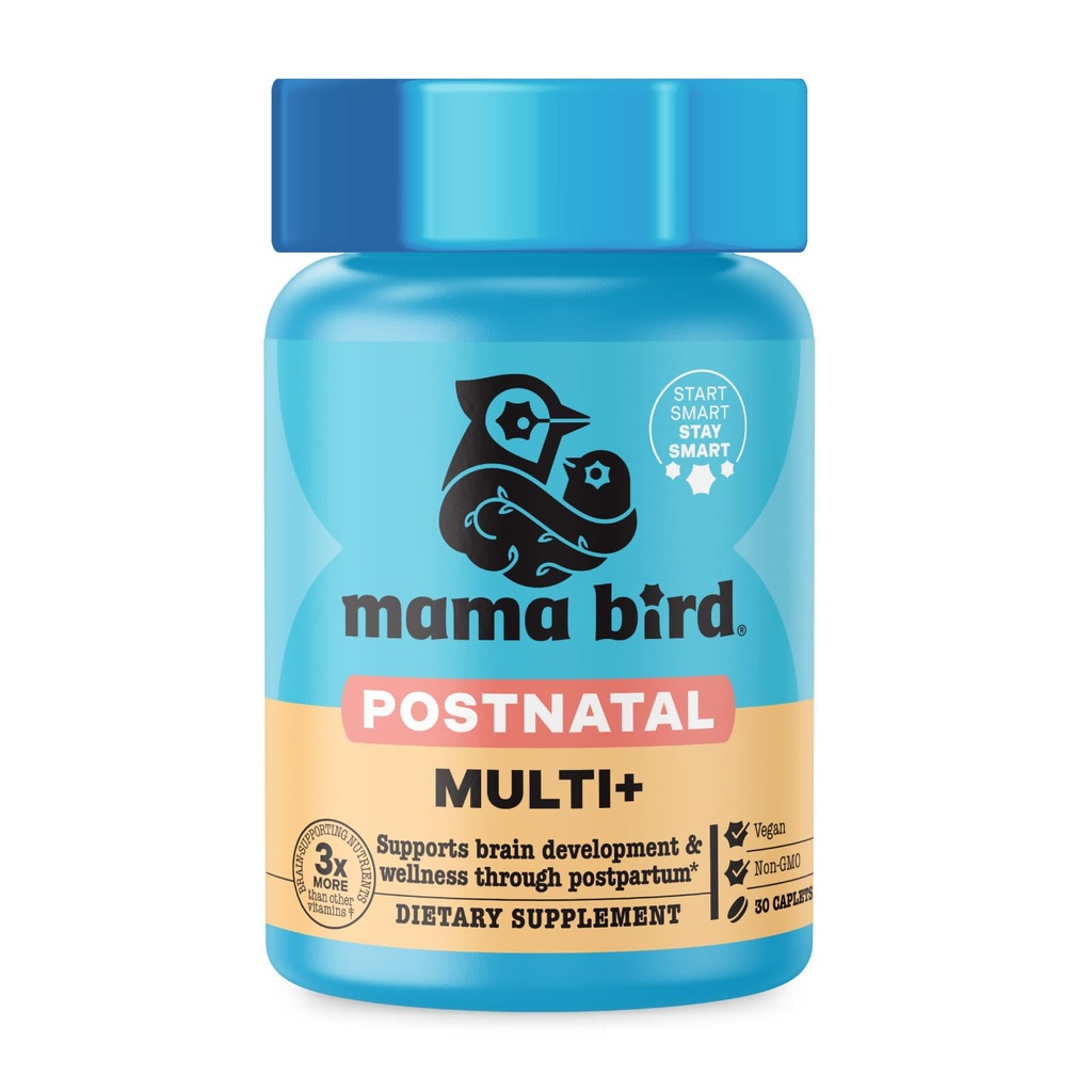 Parim Nest Wellness Mama Bird postnataalsed vitamiinid rinnaga toitmiseks ja sünnitusjärgseks, kogu toidu orgaaniline segu, metüülitud vitamiinid, vegan, kord päevas, 30 Ct