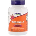 Nüüd toidud A-vitamiin, 25000 RÜ kalamaksaõlist, 250 Softgels (pakk 2)