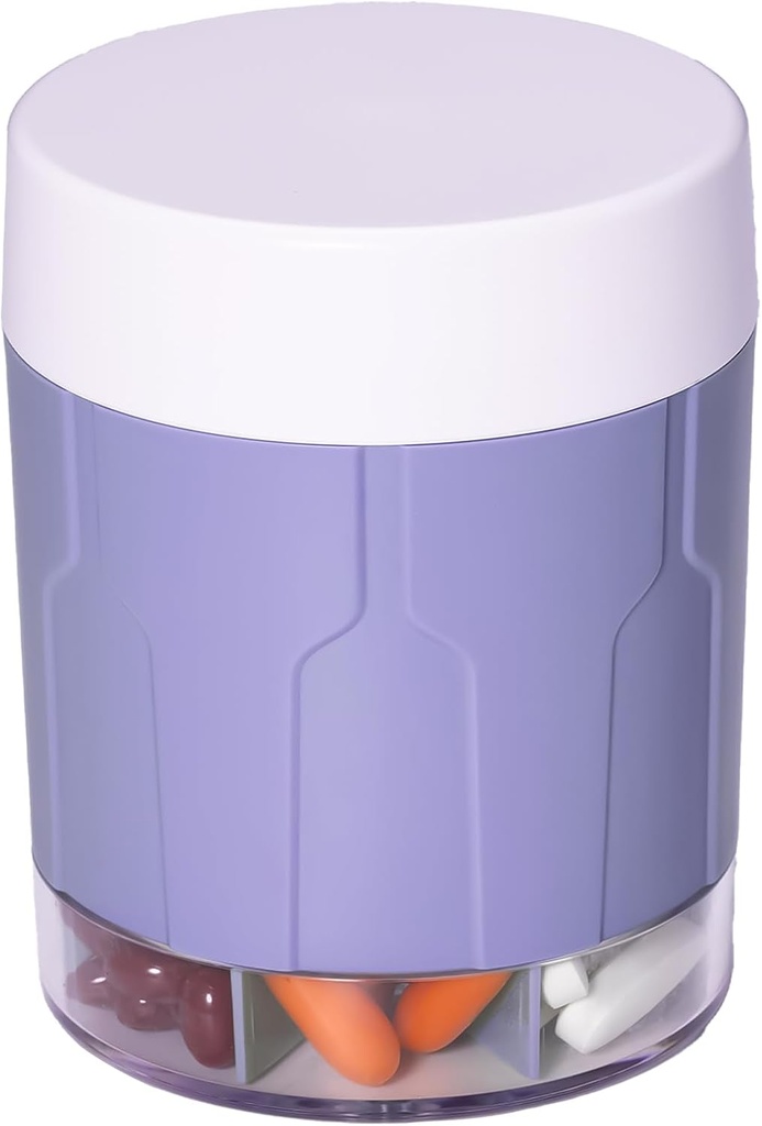 Betife Extra Large Supplement Korraldaja, Nädal pillide Korraldaja Pudel, Igapäevane pillide Dispenser 7 suurt komponenti, Korraldaja hoida 7 päeva vitamiini ravim, 21 etiketid ja puhastuspintsel (Purple)