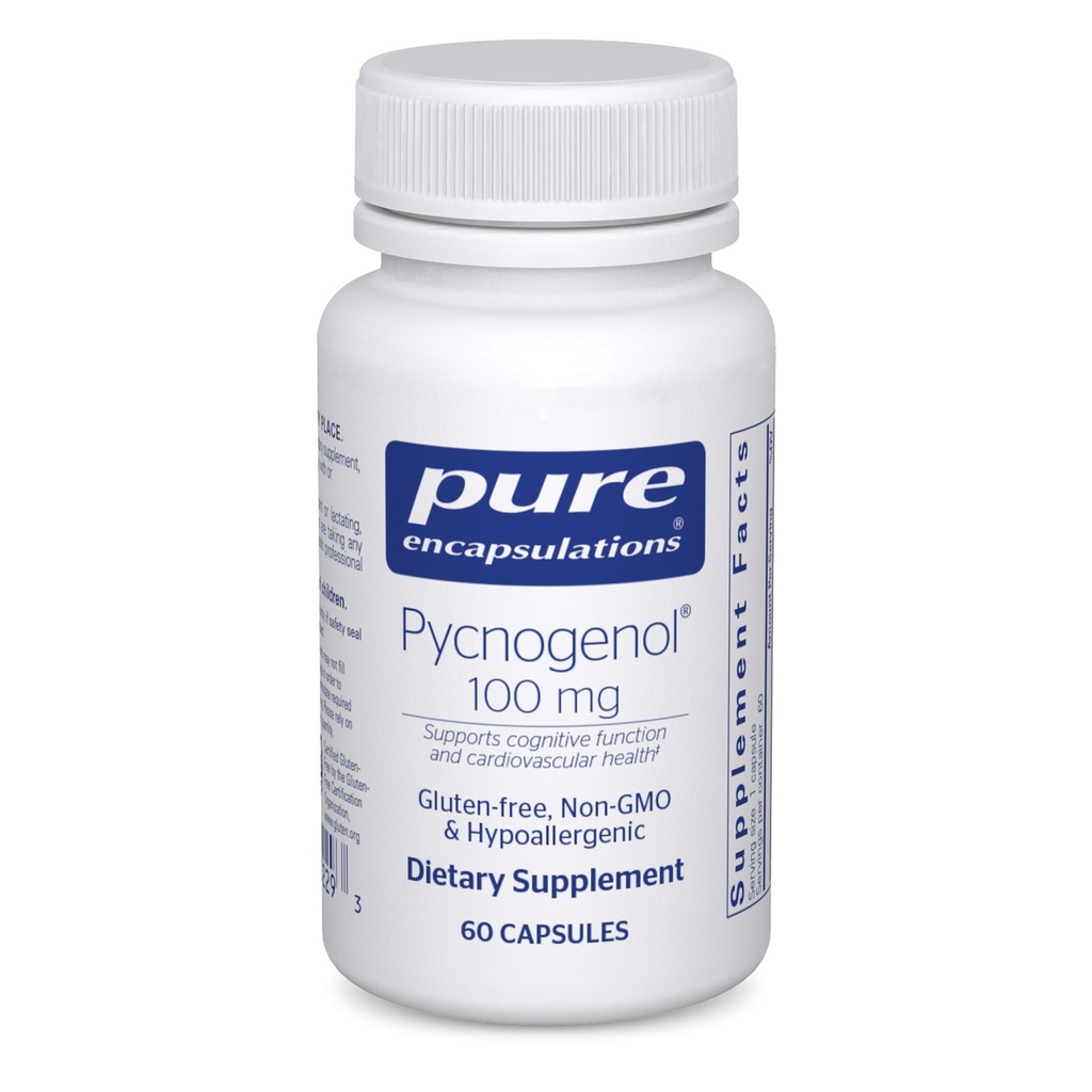 Puhtad kapslid Pycnogenol 100 mg | Hüpoallergeenne toidulisand veresoonte tervise edendamiseks ja antioksüdandi toetamiseks | 60 kapslit