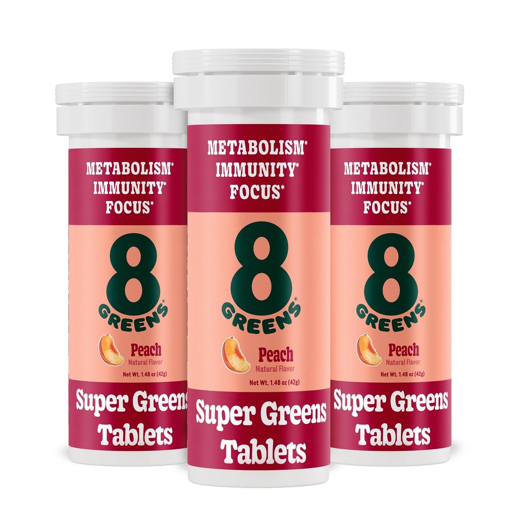 8Greens Supergreens Tablets | Super Greens Pulber Superfood Tablett, Metabolism Immunity & Focus, Daily Greens kihisevad tabletid, Orgaaniline: Aloe Vera, Spirulina, Chlorella, Virsik, 30 Servings