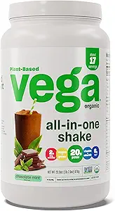 Vega Orgaaniline All-in-One Vegan Valgu Pulber, Šokolaad Mint - Superfood koostisosad, vitamiinid immuunsuse toetamiseks, Keto Sõbralik, hernevalk naistele ja meestele, 1, 6 naela (pakendamine võib varieeruda)
