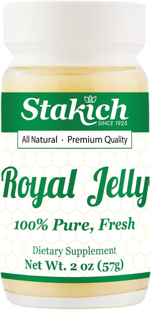 Stakich Fresh Royal Jelly - Pure, All Natural - No Additives / Maitseained / Säilitusained Lisatud - 2 Ounce (57 Grams)