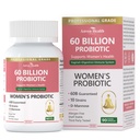 Probiootikumid ja orgaanilised prebiootikumid naistele pH tasakaal ja seedimine - 60 miljardit CFU Vaginaalsed probiootikumid koos jõhvika D-Mannoosiga, vegan ja mitte-GMO kuseteede ja immuunsuse jaoks | 90 kapslit