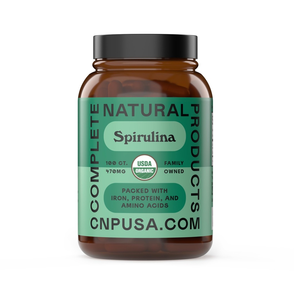 Pure Hawaiian Blue Green Spirulina Pulber kapslid - 470 mg kapslid 100 pillid, Non GMO, Natural