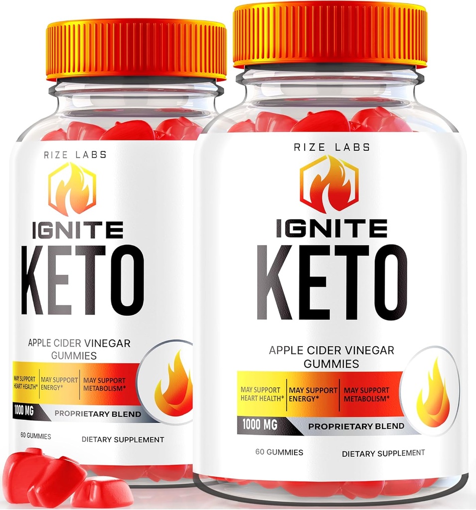 Rize labs (Pack of 2 Ignite Keto ACV Gummies for Advanced Kaalulangus, Dietary Supplement (120 Gummies))